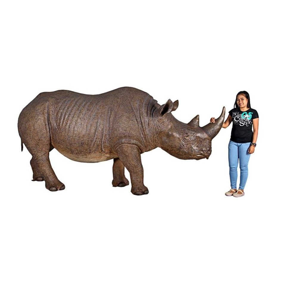 images Design Toscano Life-Sized Rhinoceros Garden Animal Statue NE140042 - Image 1