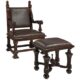 Design Toscano Lord Cumberland's Throne Chair and Foot Stool AF91366 - Image 2