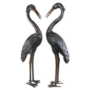 design-toscano-medium-herons-cast-bronze-garden-statues-set-of-two-kw919480