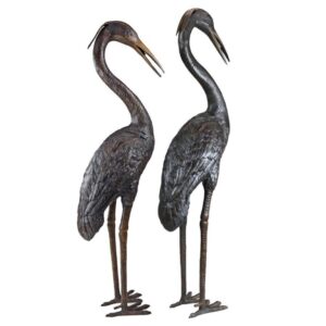 design-toscano-medium-herons-cast-bronze-garden-statues-set-of-two-kw919480