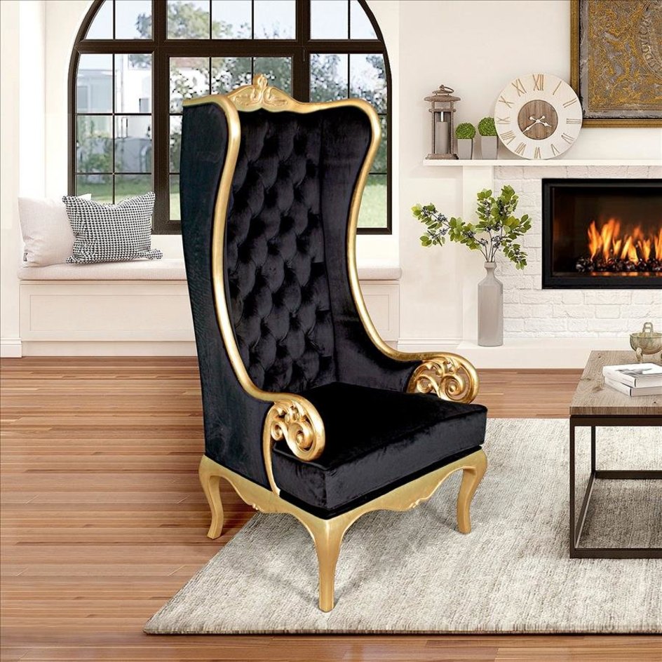 images Design Toscano Palazzo Ducale Contemporary Wingback Throne Chair AF51692 - Image 1