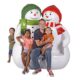 Design Toscano Powder Pals Holiday Snowman Photo Op Sculptural Bench NE160250 - Image 6