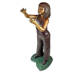 design-toscano-preening-equestrian-girl-cast-bronze-garden-statue-pb1045