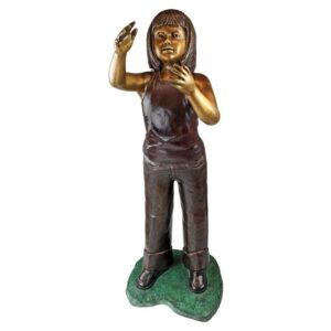 design-toscano-preening-equestrian-girl-cast-bronze-garden-statue-pb1045