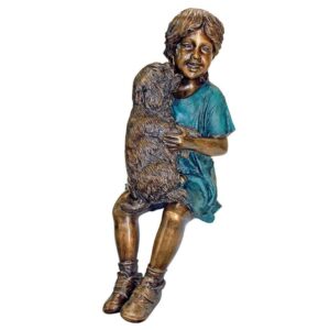 design-toscano-puppy-kisses-sitting-girl-cast-bronze-garden-statue-pn6570