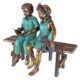Design Toscano Read to Me, Boy and Girl on Bench Cast Bronze Garden Statue PN7303 - Image 2