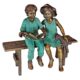 Design Toscano Read to Me, Boy and Girl on Bench Cast Bronze Garden Statue PN7303 - Image 4