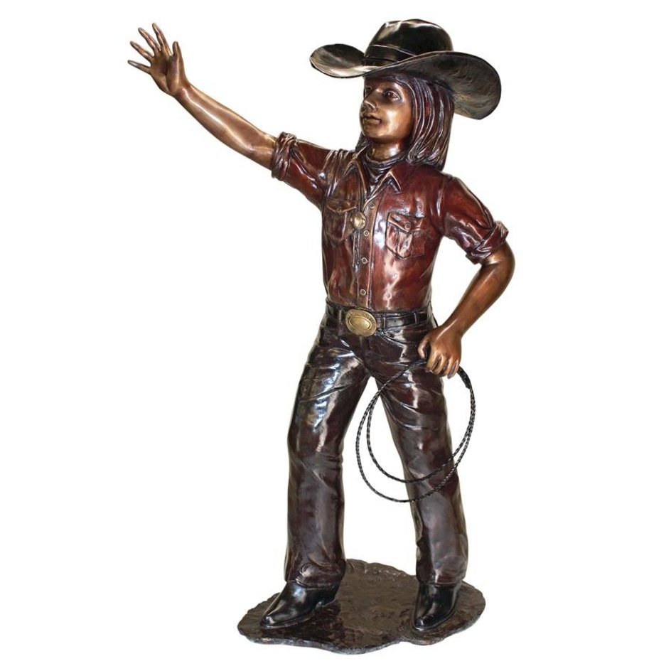 images design-toscano-rodeo-dreams-cowgirl-cast-bronze-garden-statue-pb1052
