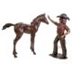 Design Toscano Rodeo Dreams: Cowgirl with Horse Cast Bronze Garden Statue Set PB91051