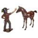 Design Toscano Rodeo Dreams: Cowgirl with Horse Cast Bronze Garden Statue Set PB91051 - Image 2