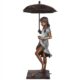 Design Toscano Singing in the Rain Young Girl with Umbrella Cast Bronze Garden Statue DK1889 - Image 2