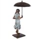 Design Toscano Singing in the Rain Young Girl with Umbrella Cast Bronze Garden Statue DK1889 - Image 3