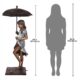 Design Toscano Singing in the Rain Young Girl with Umbrella Cast Bronze Garden Statue DK1889 - Image 4