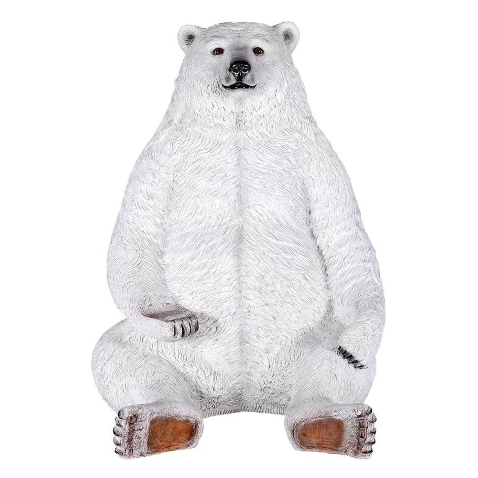 images Design Toscano Sitting Pretty Oversized Polar Bear Statue with Paw Seat NE130086 - Image 1
