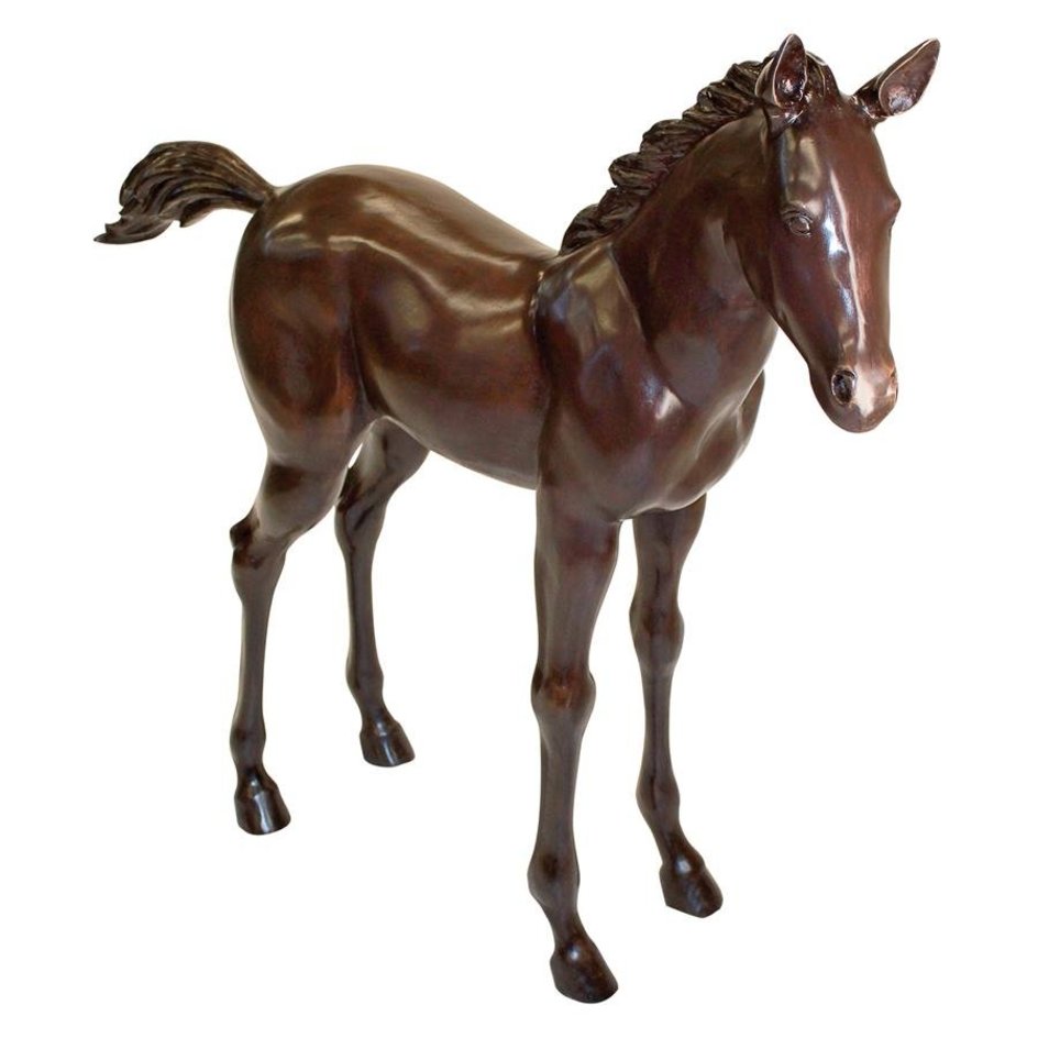images design-toscano-standing-horse-foal-cast-bronze-garden-statue-pb1081
