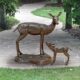 Design Toscano Standing Mother Doe and Baby Fawn Deer Bronze Garden Statue Set AS9223681