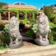 Design Toscano Stately Chateau Lion Sentinel Garden Statues: Set of Left and Right NE9160274