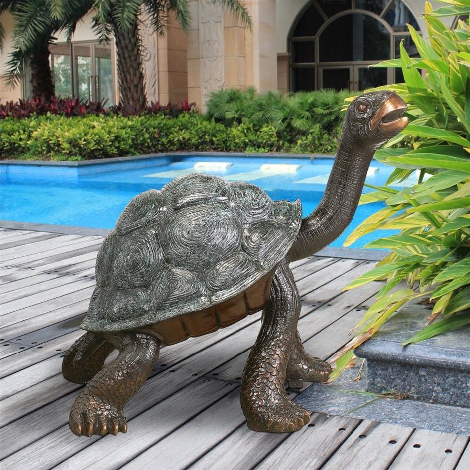 images Design Toscano The Curious Tortoise Cast Bronze Turtle Garden Statue DK2188 - Image 1