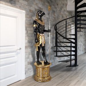 design-toscano-the-egyptian-grand-ruler-collection-life-size-horus-statue-atop-a-temple-column-mount-ne23462