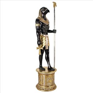 design-toscano-the-egyptian-grand-ruler-collection-life-size-horus-statue-atop-a-temple-column-mount-ne23462