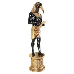 design-toscano-the-egyptian-grand-ruler-collection-life-size-thoth-statue-atop-a-temple-column-mount-ne23862