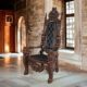 Design Toscano The Lord Raffles Lion Leather Throne Chair AF51207