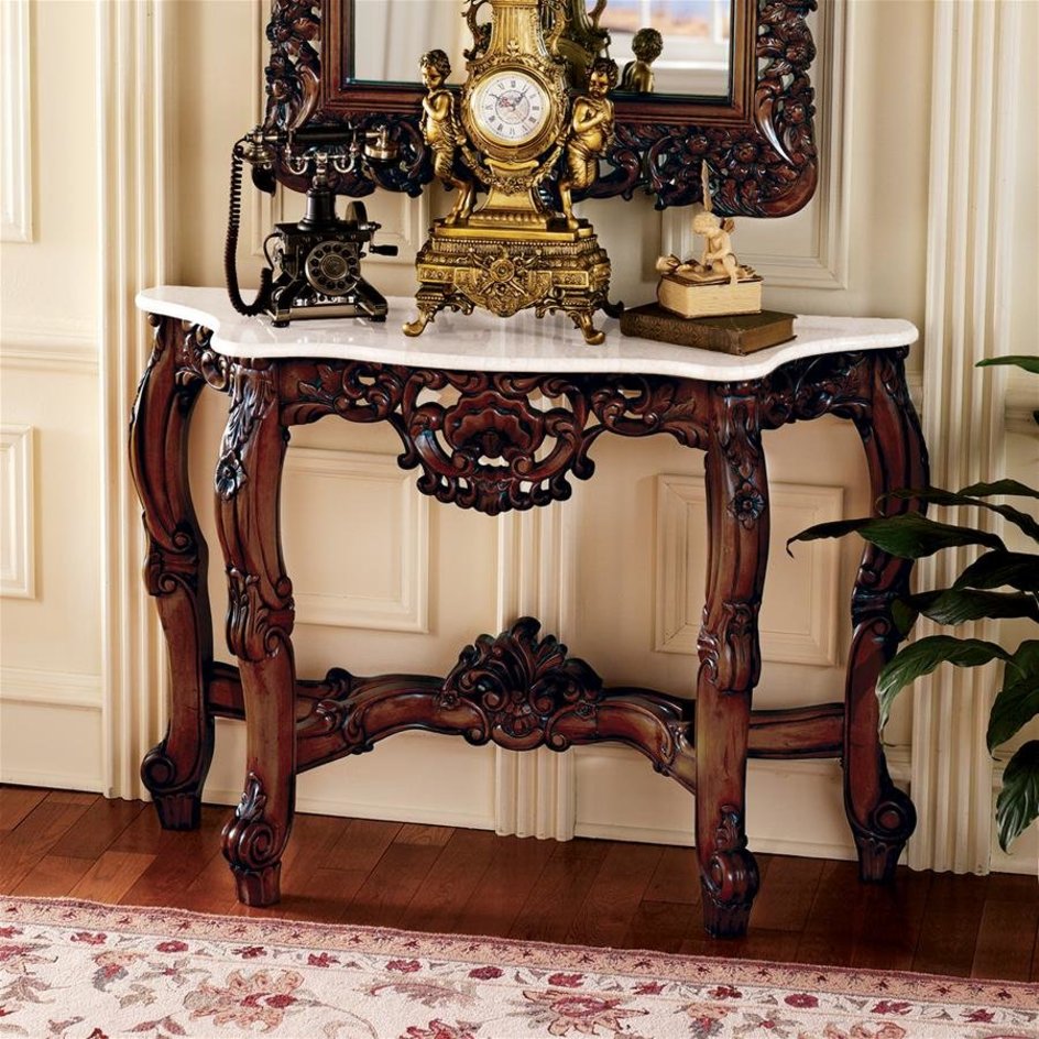 images design-toscano-the-royal-baroque-marble-topped-hardwood-console-table-dy4119