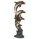 Design Toscano Triple Leaping Dolphins Cast Bronze Garden Statue AS23142