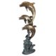 Design Toscano Triple Leaping Dolphins Cast Bronze Garden Statue AS23142 - Image 4