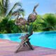 Design Toscano Two Herons on a Log Cast Bronze Garden Statue PN6805