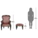 Design Toscano Victorian Rococo Faux Leather Wing Chair and Ottoman AF791123 - Image 5