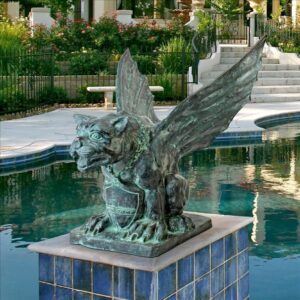 design-toscano-winged-gargoyle-of-naples-bronze-garden-statue-pk2313