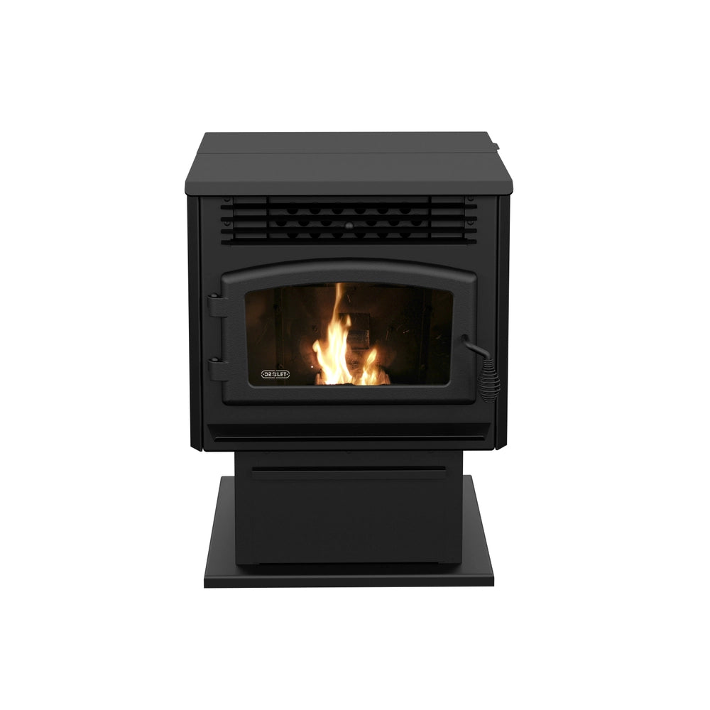 images Drolet Eco-55 Pellet Stove With 4" Basement Venting Kit DP00070KVB - Image 1