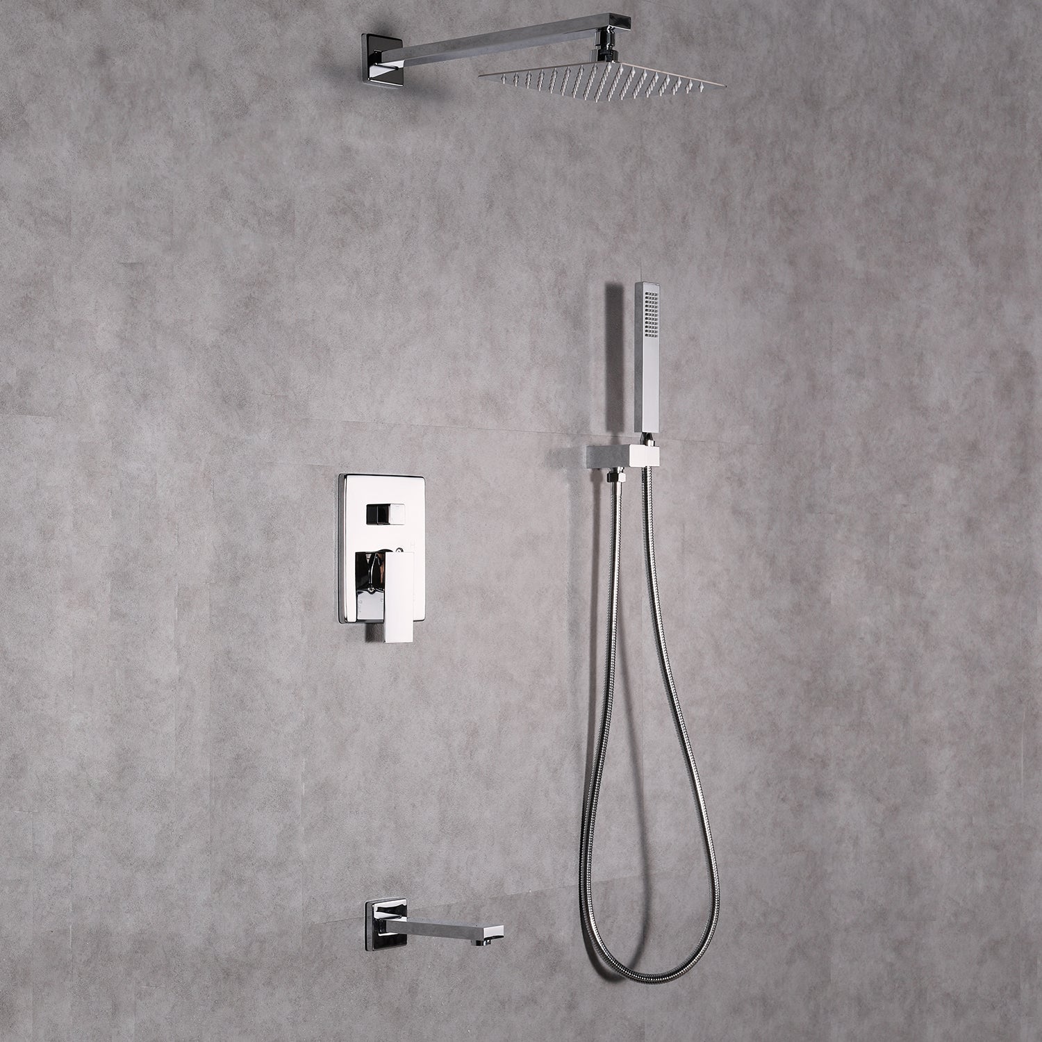 images Eviva Beverly Shower Set Chrome Finish EVSH548CH - Image 1