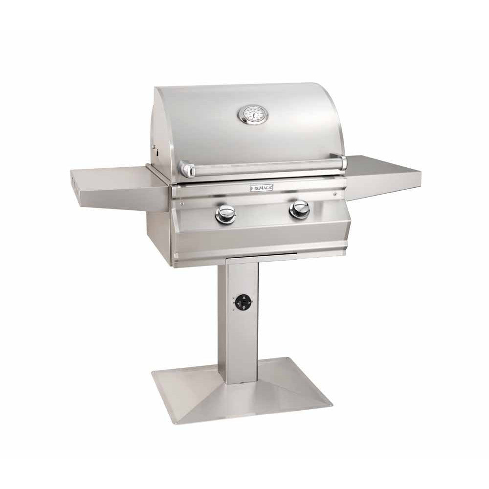 images Fire Magic Choice 24'' Patio Post Mount Gas Grill With Analog Thermometer & 1-Hour Timer On Post C430S-RT1N-P6 - Image 1
