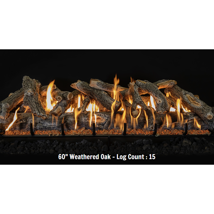 images Grand Canyon Gas Logs 60 Arizona Weathered Oak Logs 15 PCS SET AWO60LOGS - Image 1