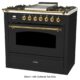 Hallman 36'' Single Oven All Gas Italian Range, Brass Trim in Matte Graphite HGR36BSMG - Image 4