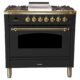 Hallman 36'' Single Oven All Gas Italian Range, Brass Trim in Matte Graphite HGR36BSMG - Image 2