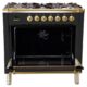 Hallman 36'' Single Oven All Gas Italian Range, Brass Trim in Matte Graphite HGR36BSMG - Image 5