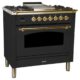 Hallman 36'' Single Oven All Gas Italian Range, Brass Trim in Matte Graphite HGR36BSMG - Image 10