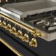 Hallman 36'' Single Oven All Gas Italian Range, Brass Trim in Matte Graphite HGR36BSMG - Image 8