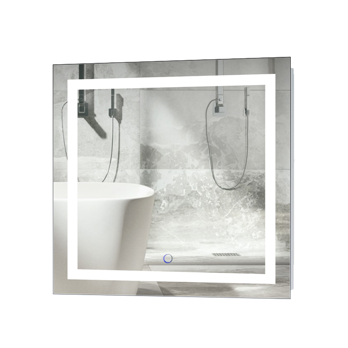images Krugg Icon 24'' X 24'' LED Bathroom Mirror with Dimmer & Defogger Square Lighted Vanity Mirror - Image 1