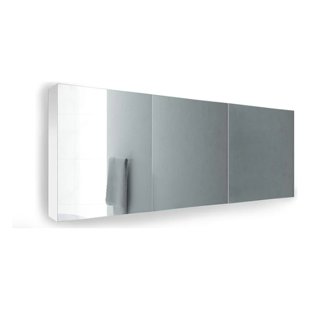 images Krugg Reflections Plaza 72'' x 30'' Tri-View Left-Right-Right Opening Rectangular Recessed/Surface-Mount Medicine Cabinet Mirror - Image 1
