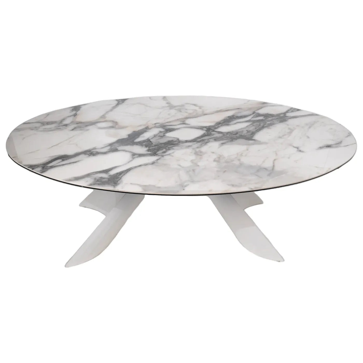 images Maxima House Giorgia Dining Table with White Ceramic Top and Metal base DI008 - Image 1