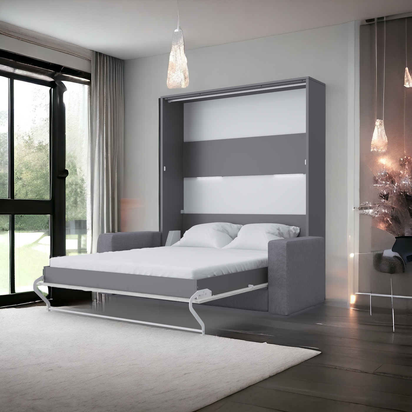 images Maxima House Invento Murphy Bed with Couch | European Queen - Image 1