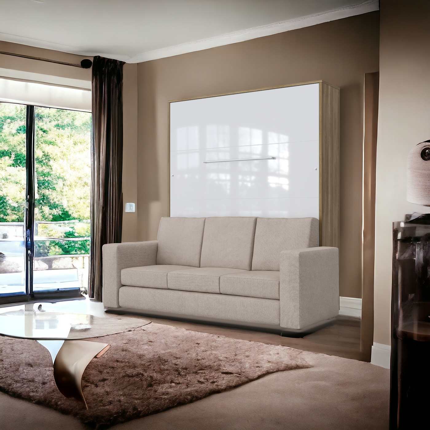 images Maxima House Invento Murphy Bed with Couch | European Queen - Image 1