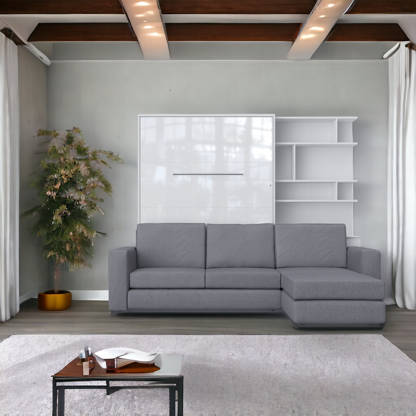 images Maxima House Invento Murphy Bed with Couch European Full XL - Image 1