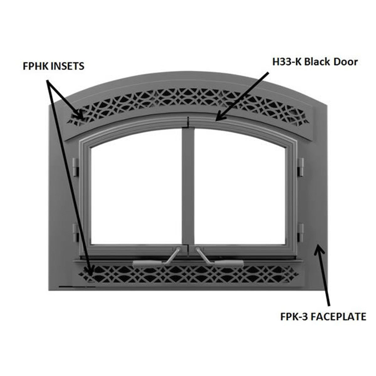 images Napoleon Arched Black Double Doors for High Country™ 3000 H336-K - Image 1