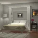 Portrait Murphy Bed with Internal Storage, Queen Size, White | Leto Muro - Image 2