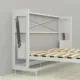 Portrait Murphy Bed with Internal Storage, Queen Size, White | Leto Muro - Image 3